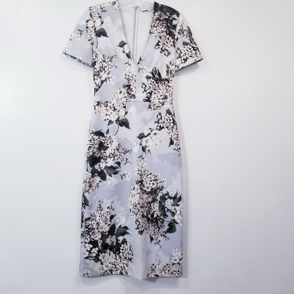 LOVER Floral Print Midi Sheath Dress